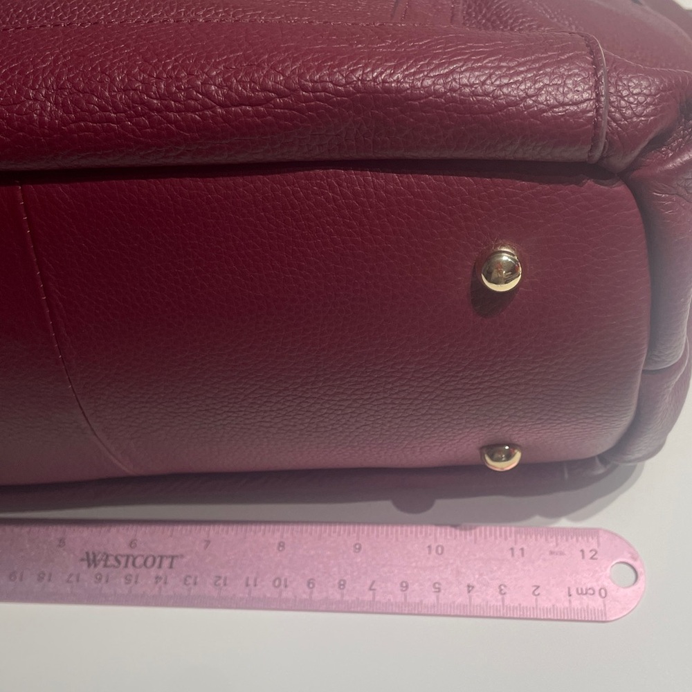 Ora Delphine Adele Burgundy Leather Satchel Bag Fall Color - Picture 9 of 14